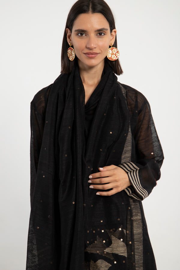 One-of-A-Kind Madhuri Silk Black Dress