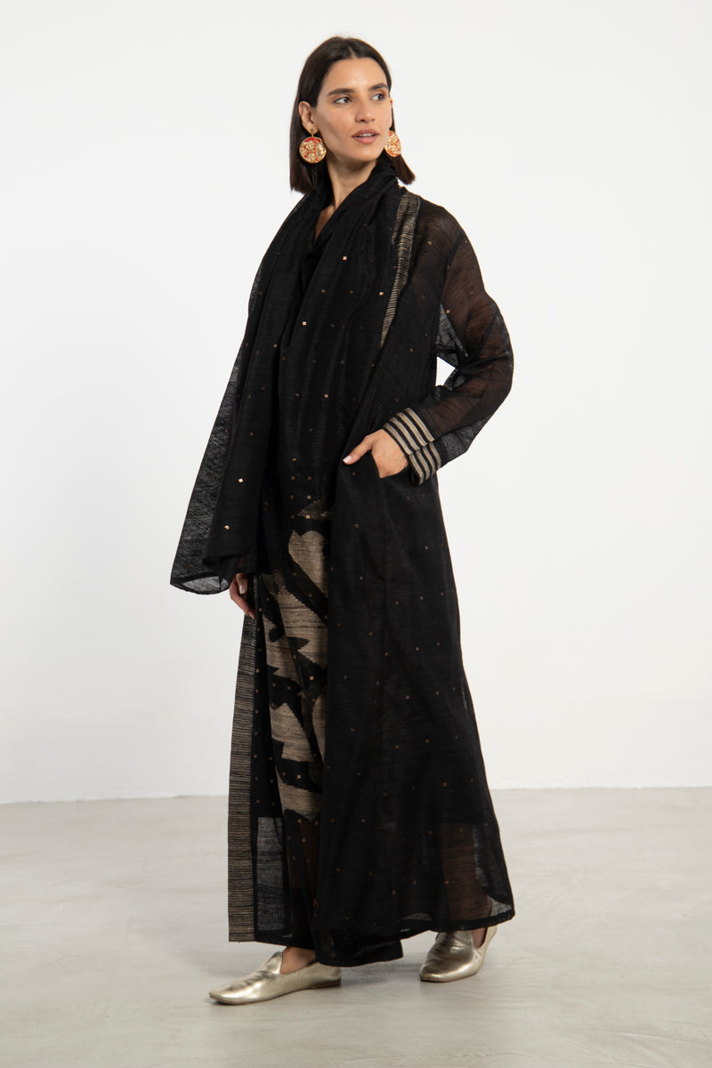 One-of-A-Kind Madhuri Silk Black Dress