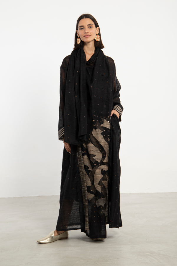 One-of-A-Kind Madhuri Silk Black Dress