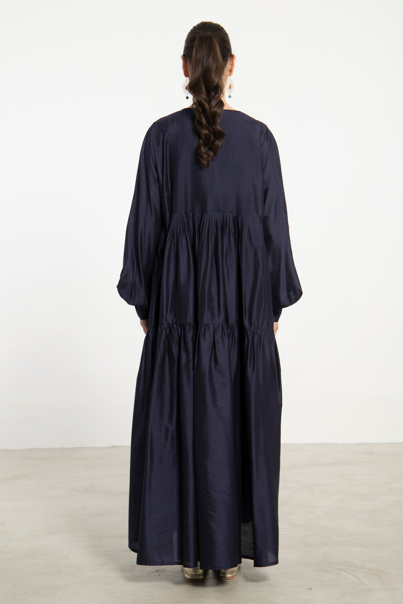 Imane Silk Navy Dress