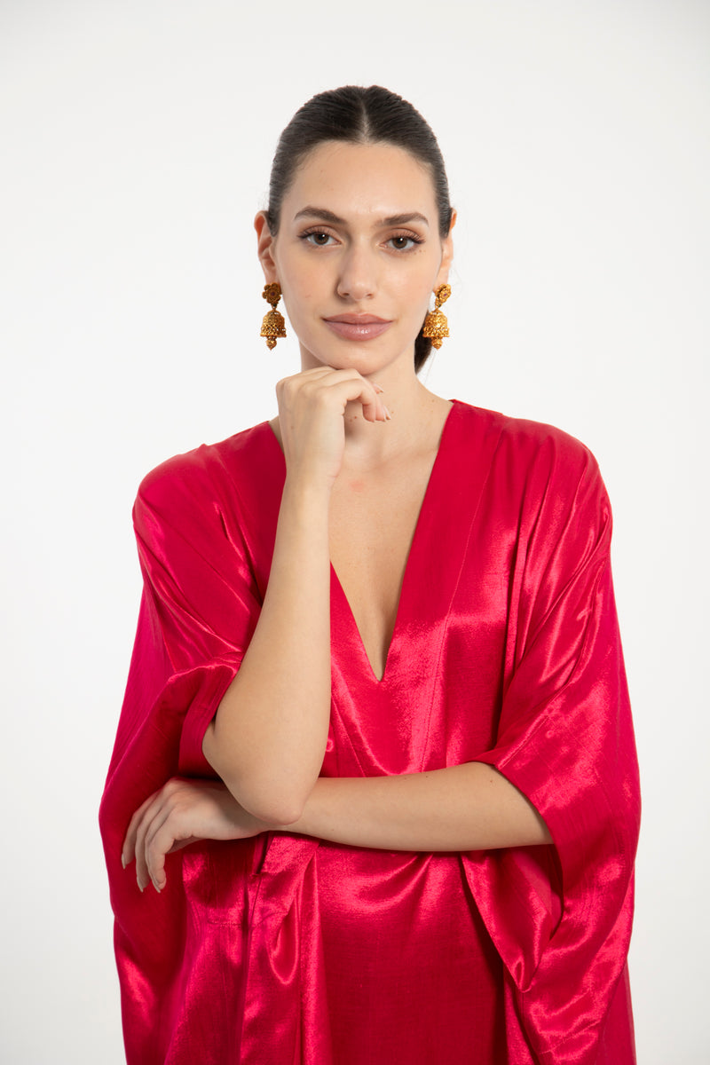 Fahed Silk Fuchsia Jellaba – Short