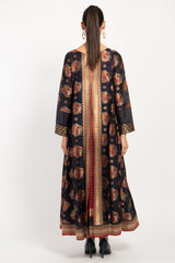 One-of-a-Kind Souraya Silk Brocade Black & Red Dress