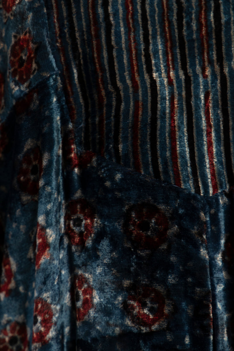 Shirine Velvet Blue Dress