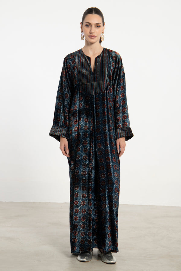 Shirine Velvet Blue Dress