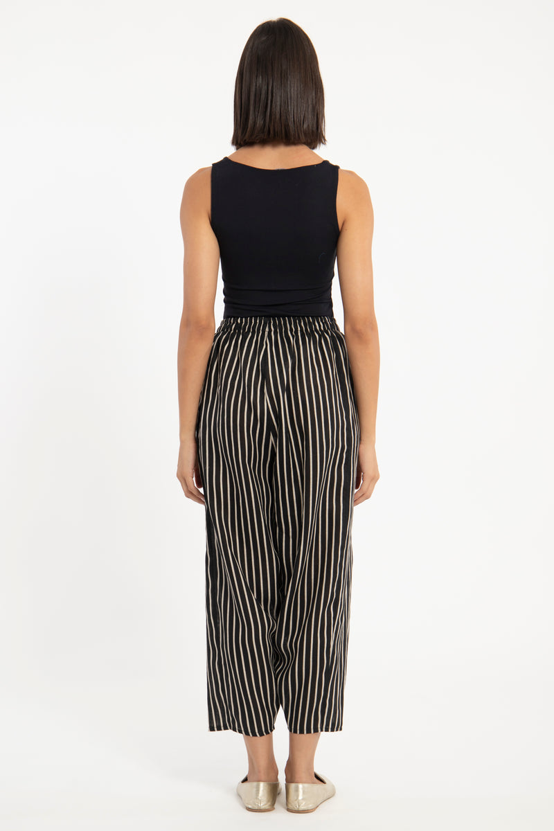 Samah Cotton Black Stripe Pants