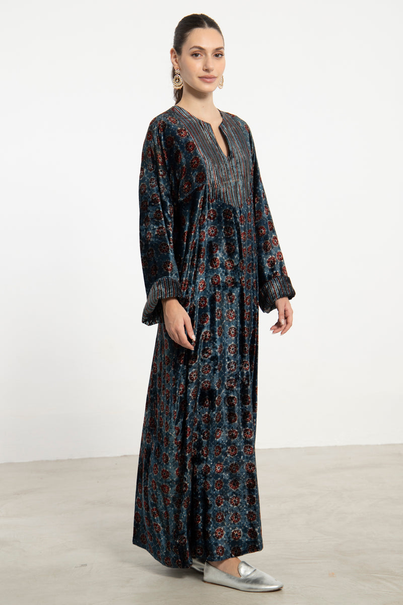 Shirine Velvet Blue Dress