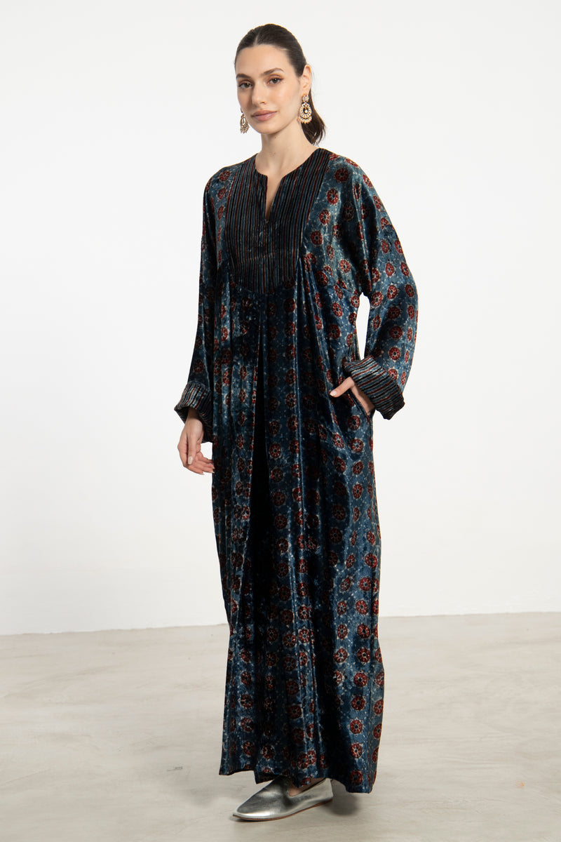 Shirine Velvet Blue Dress