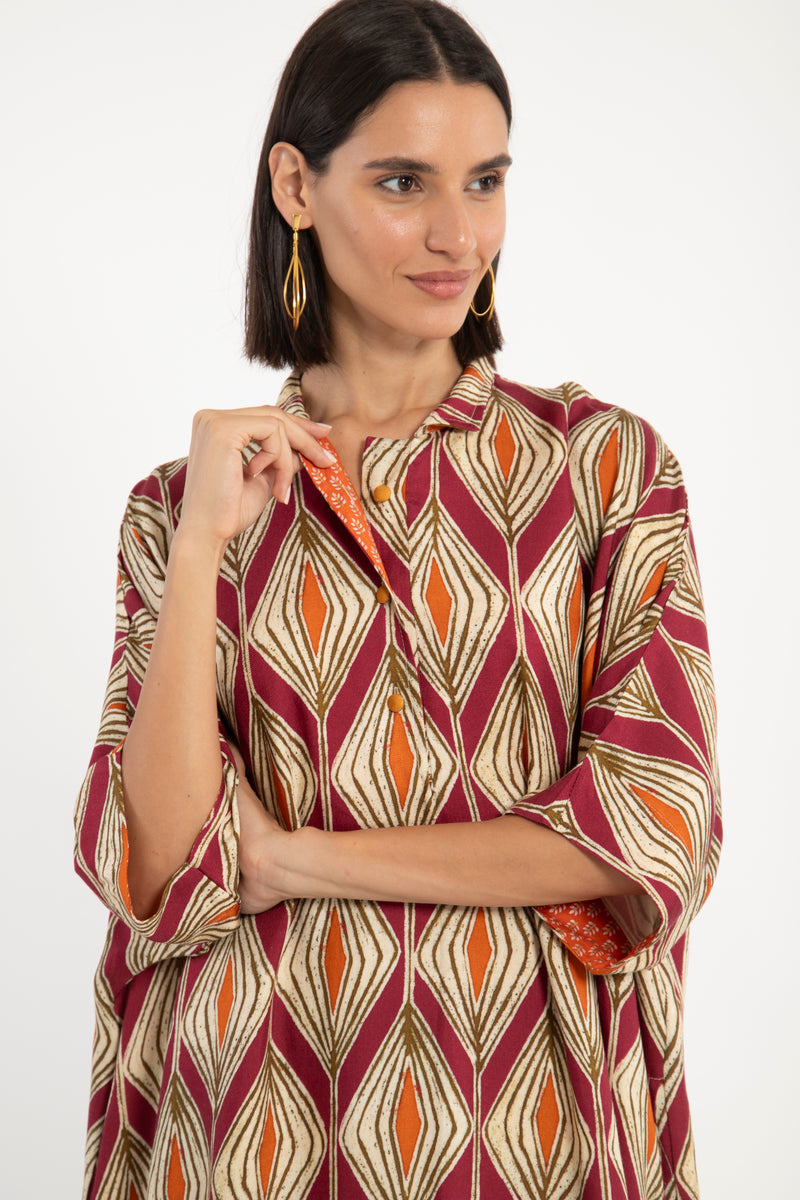 Tanen Linen Ikat Dress