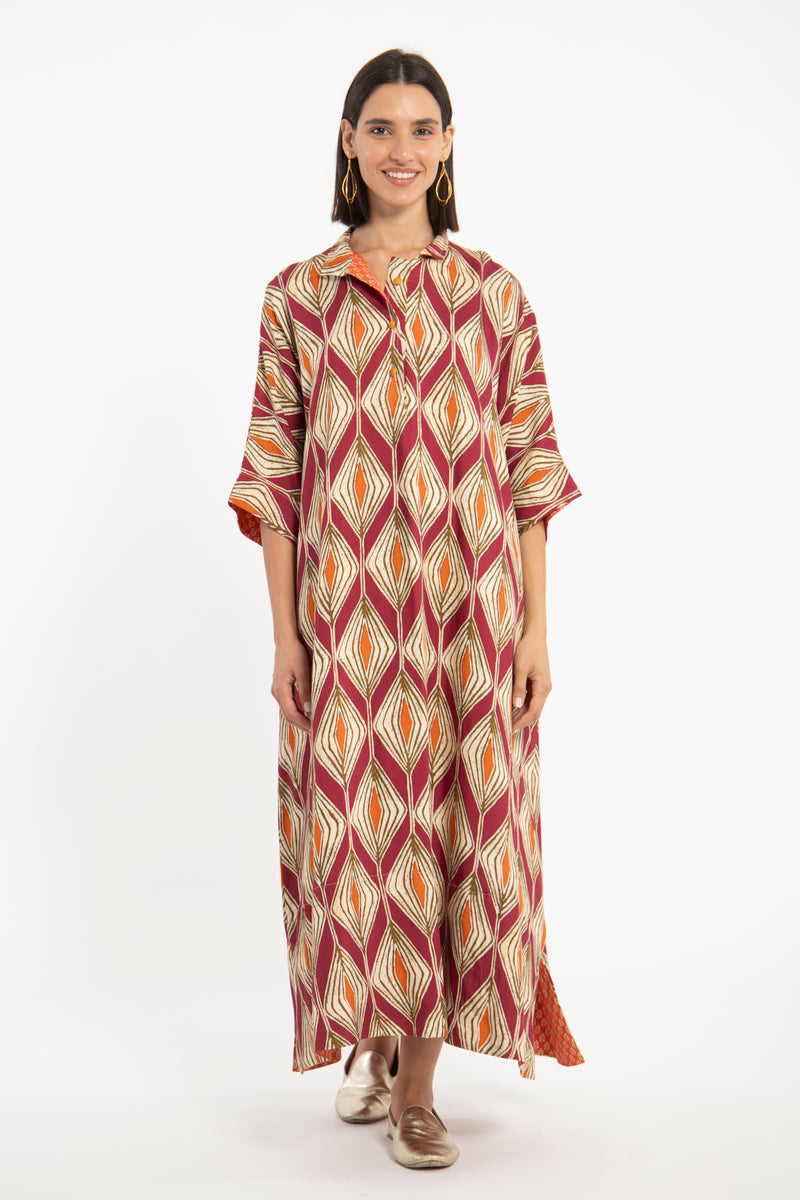 Tanen Linen Ikat Dress