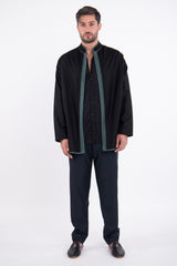 Abu Loro Piana Wool and Cashmere Black & Teal Jacket