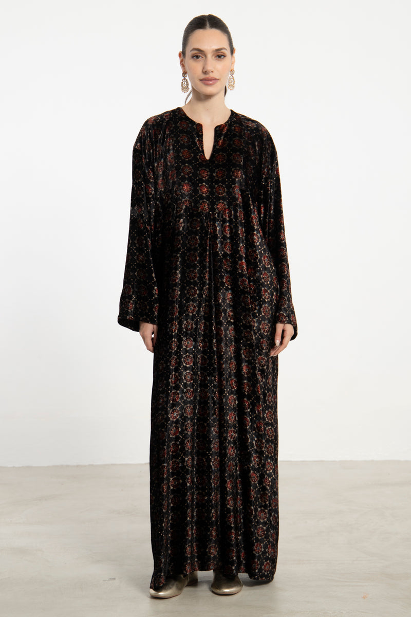 Shirine Velvet Black Ottoman Dress
