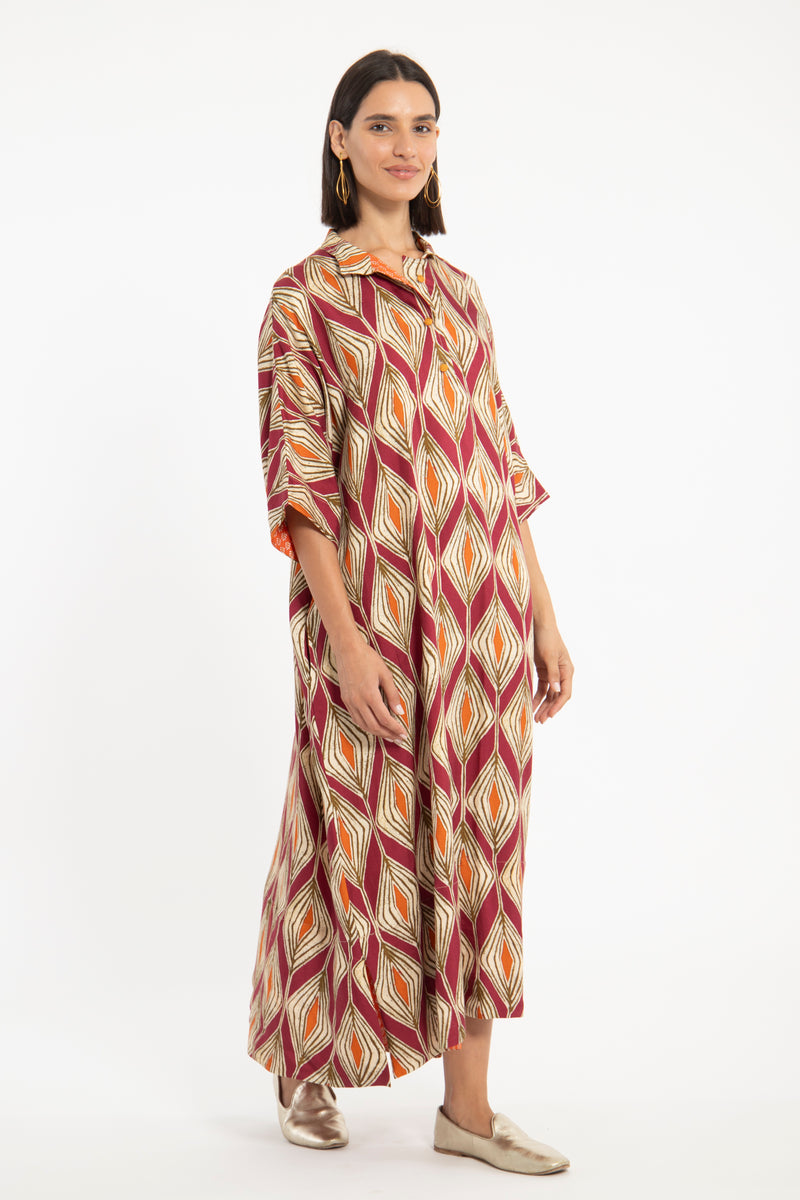 Tanen Linen Ikat Dress
