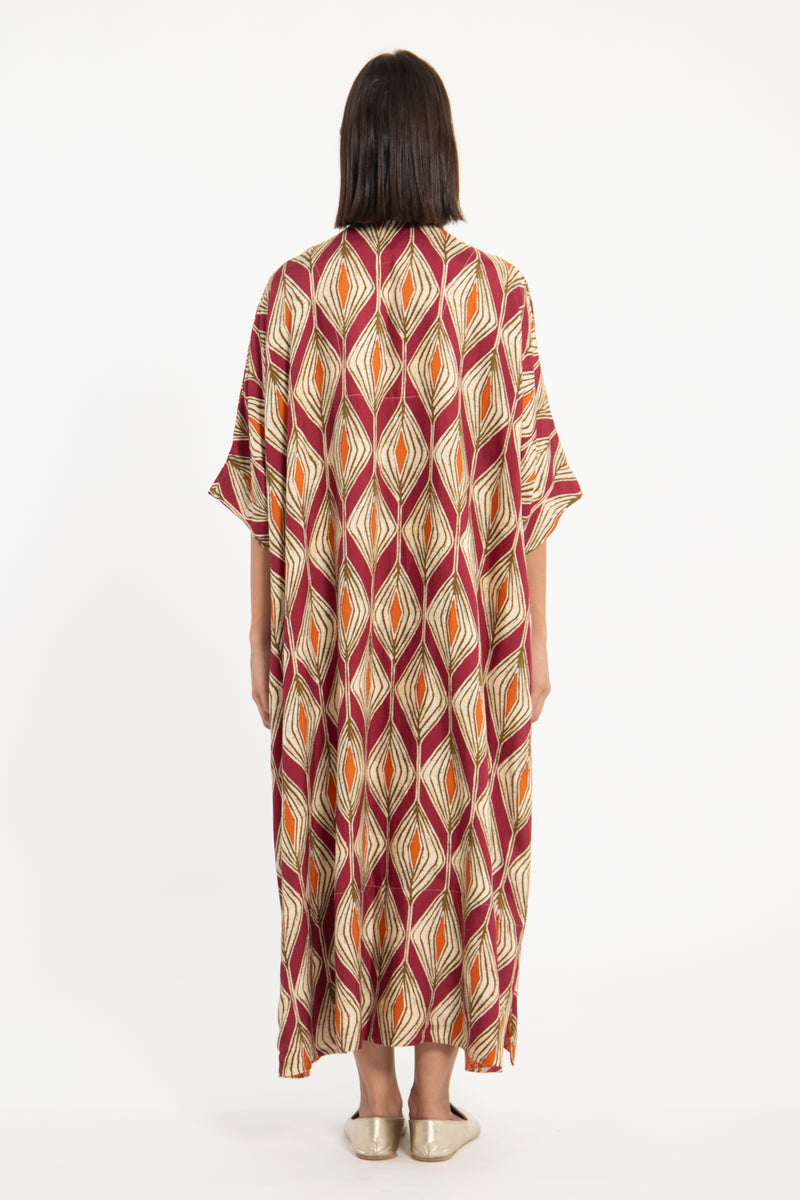 Tanen Linen Ikat Dress