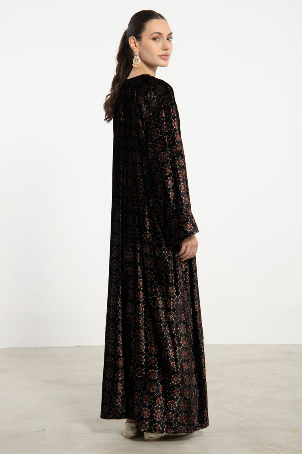 Shirine Velvet Black Ottoman Dress