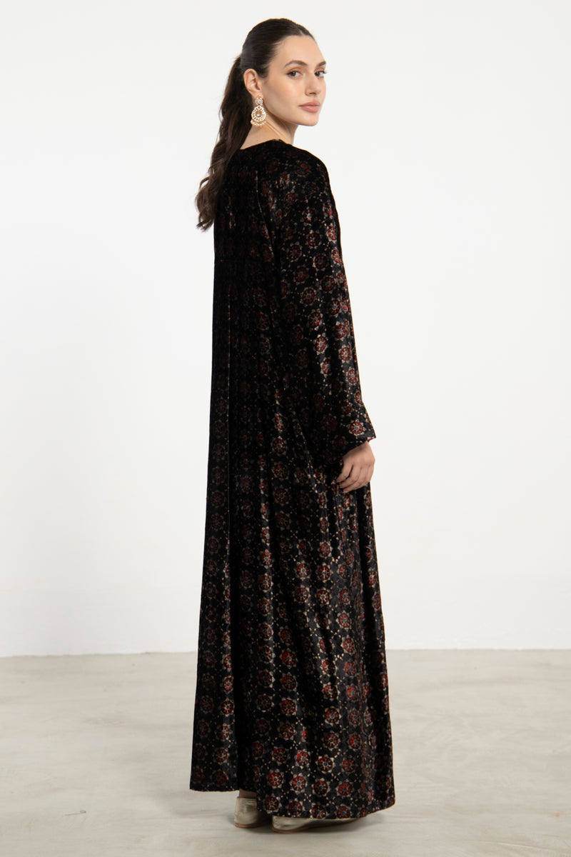 Shirine Velvet Black Ottoman Dress