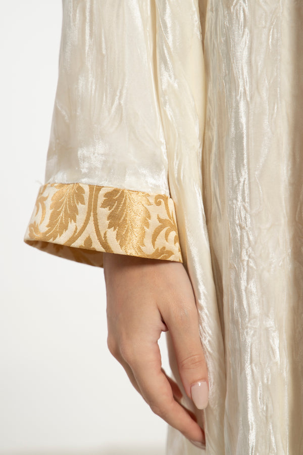 Jamila Crushed Velvet Ivory Dress