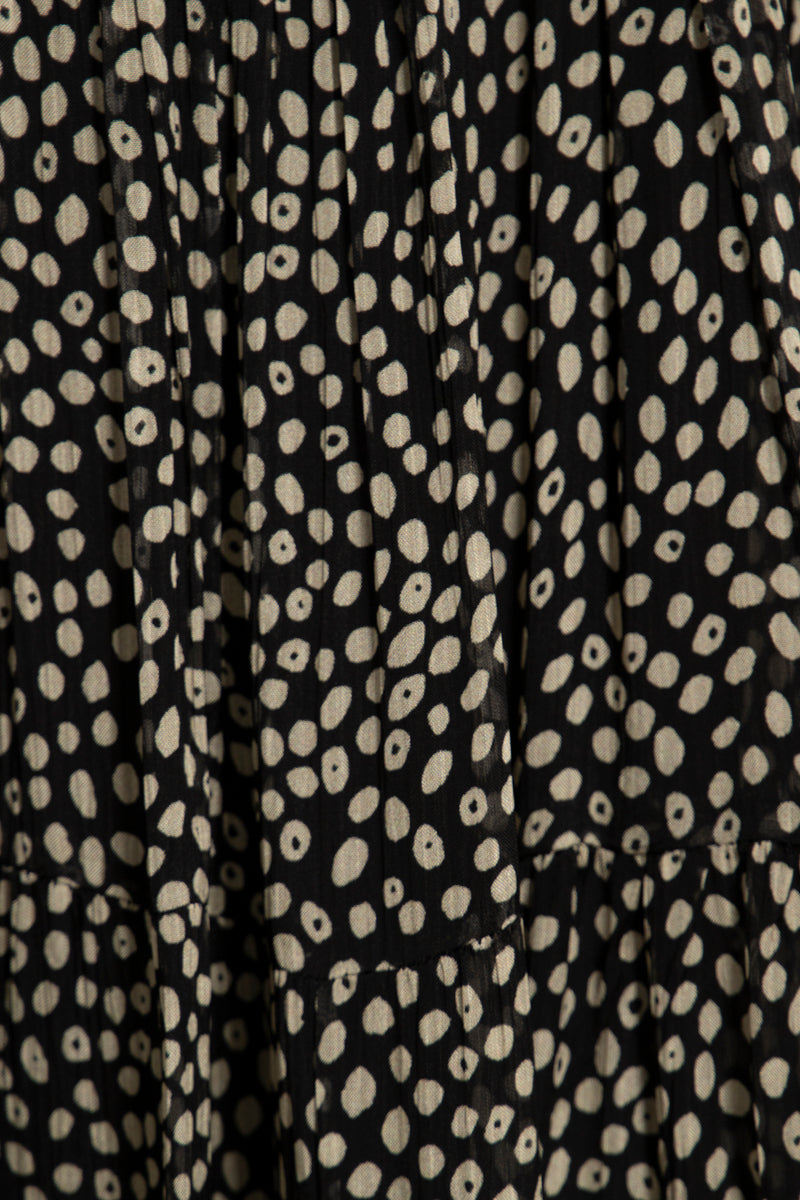 Louna Silk Black Printed Dress