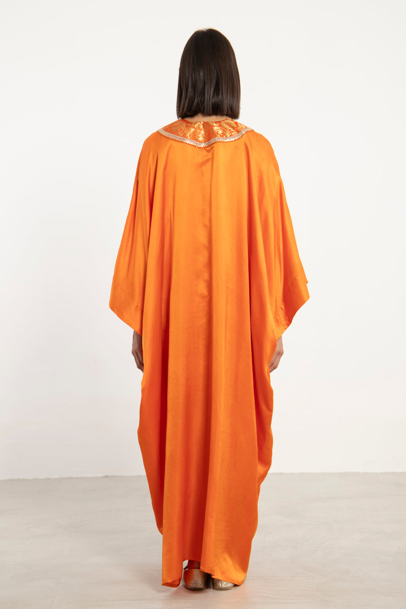 Adan Silk Orange Kaftan