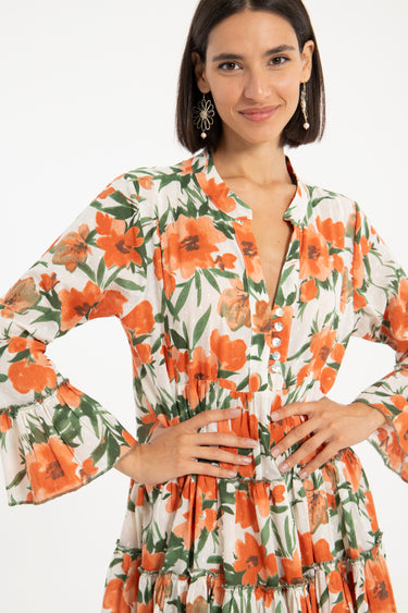 Alima Printed Cotton Floral Dress
