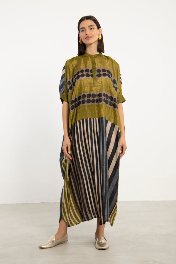Helen Silk Olive Dress