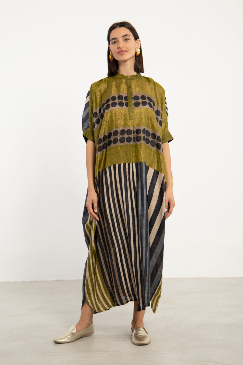 Helen Silk Olive Dress