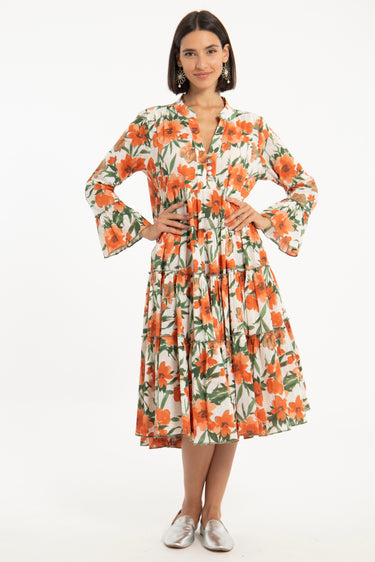 Alima Printed Cotton Floral Dress