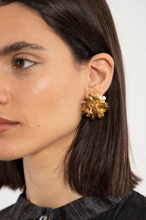 Succulent -3- Gold Earrings