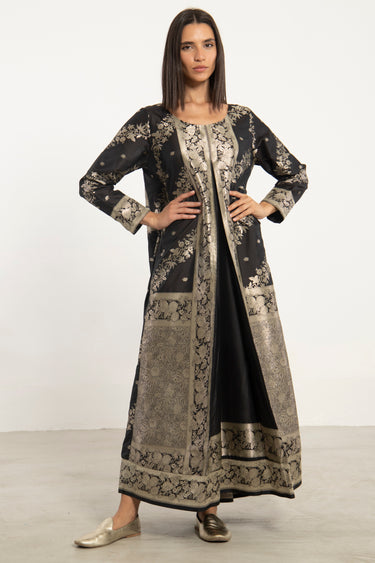One-Of-a-Kind Rania Black & Silver Dress
