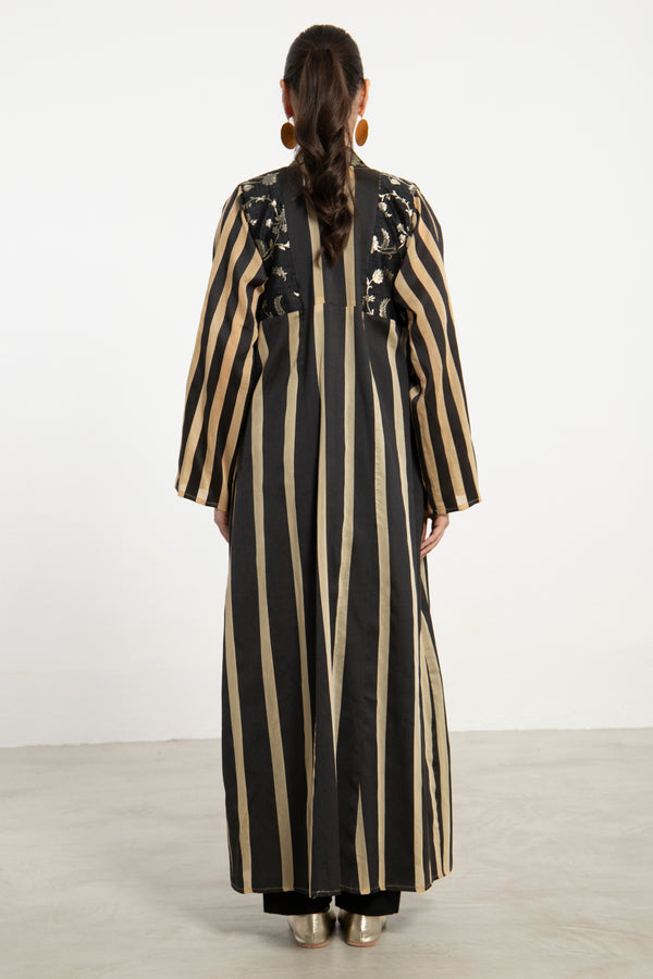 Rim Handwoven Silk & Silk Brocade Abaya