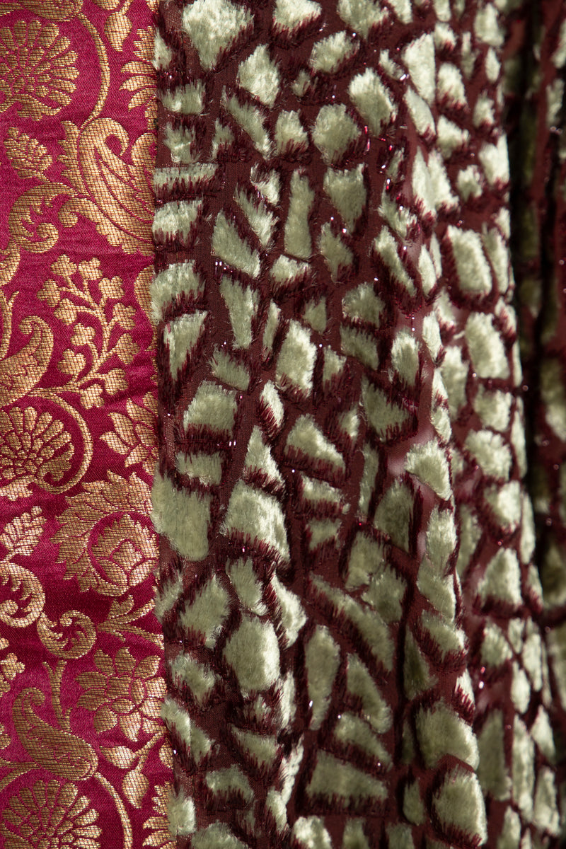 Maliha Velvet Devoré and Silk Brocade Abaya