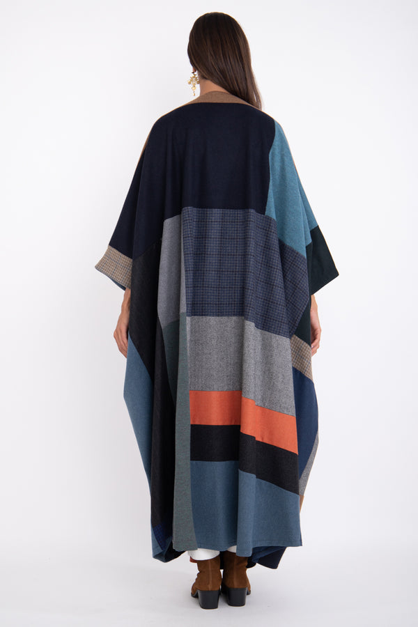 Loro Piana Wool & Cashmere Patchwork Orange Abaya