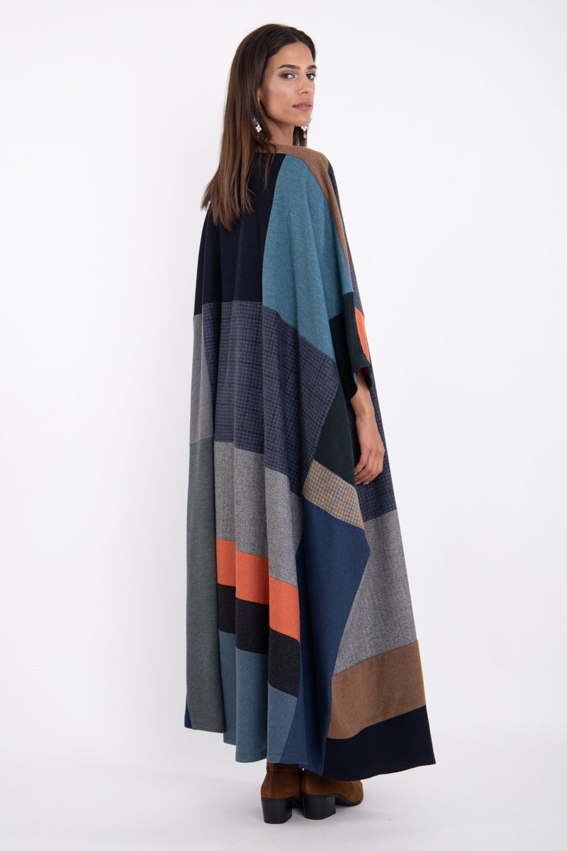 Loro Piana Wool & Cashmere Patchwork Orange Abaya