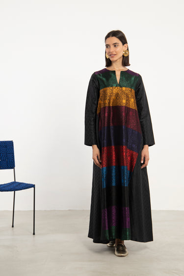 Rabiaa Silk Multicolor Dress