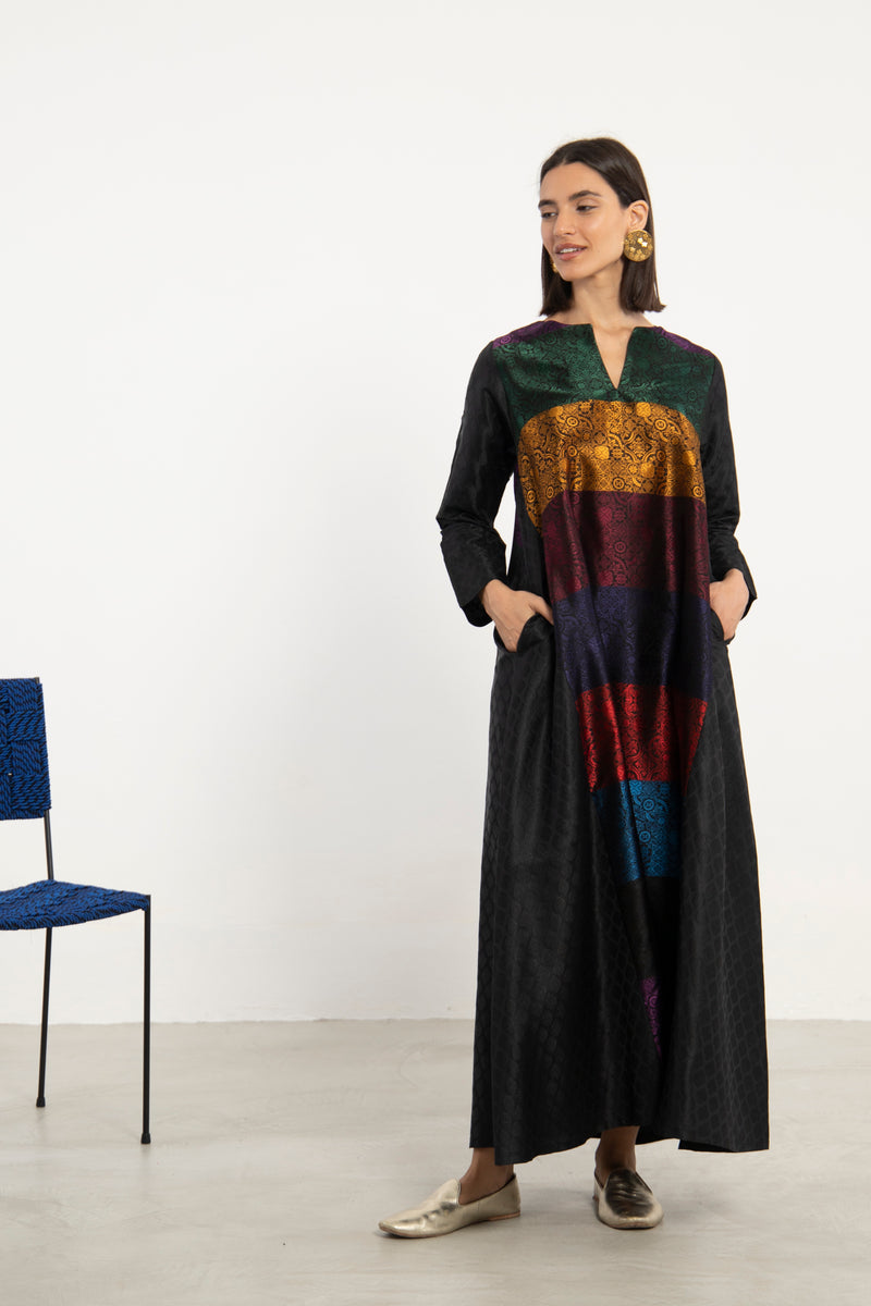 Rabiaa Silk Multicolor Dress