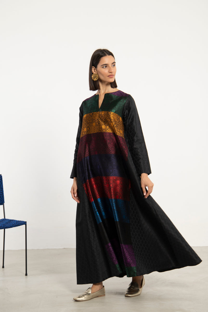 Rabiaa Silk Multicolor Dress