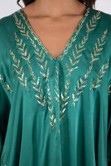 Cartage Silk Green Gold Tareq Dress