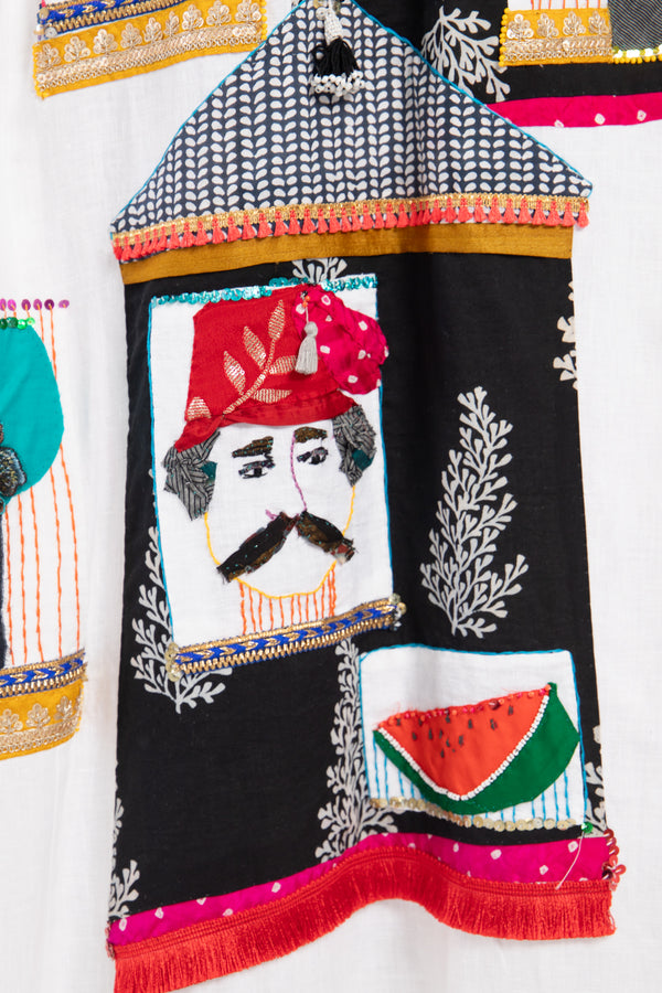 One-Of-A-Kind Rabiaa Linen Hand Embroidered Dress