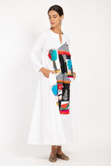 One-Of-A-Kind Rabiaa Linen Hand Embroidered Dress