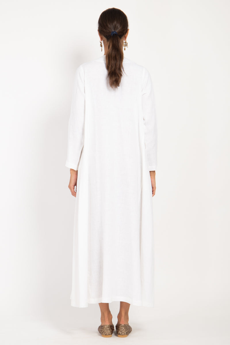 One-Of-A-Kind Rabiaa Linen Hand Embroidered Dress