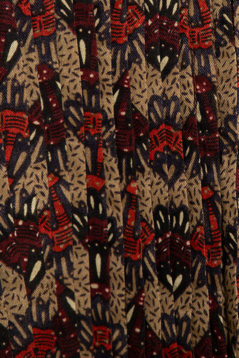 Lea Cotton Printed Brown Dress