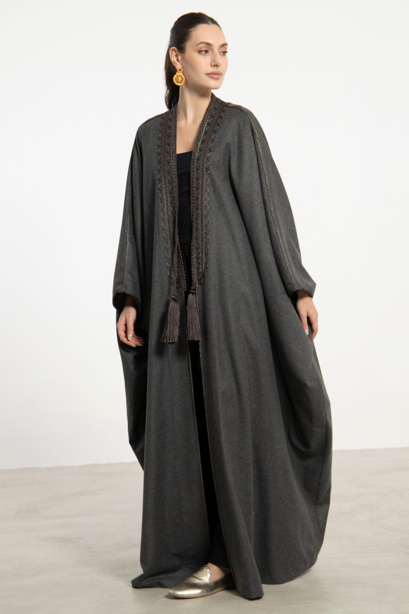 Wool & Cashmere Grey Abaya