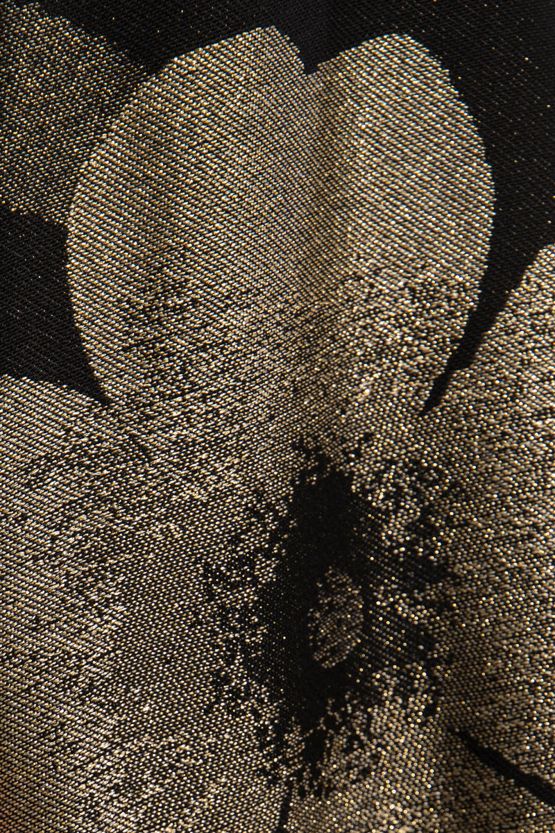 Anissa Cotton Jacquard Black & Gold Dress