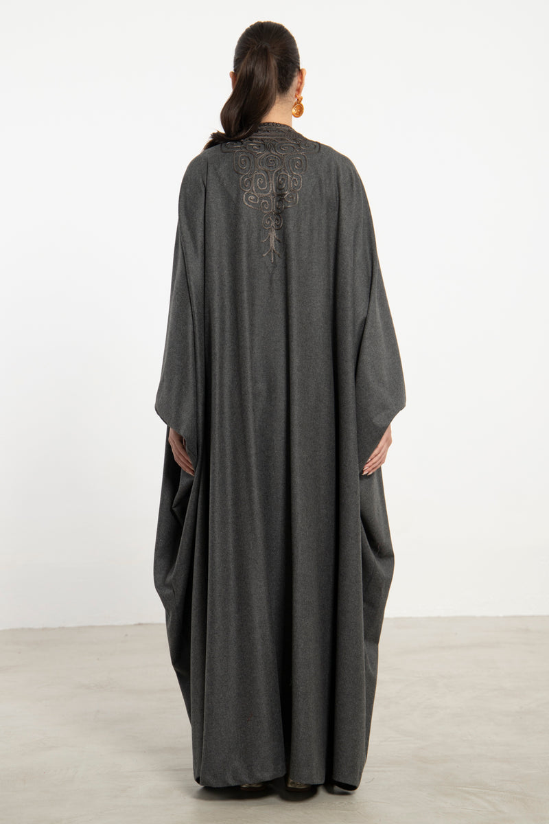 Wool & Cashmere Grey Abaya