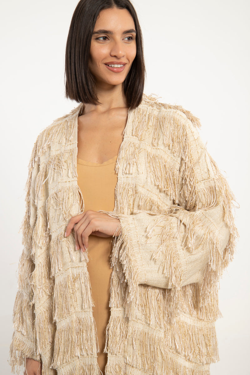 Tilal Cotton Fringes Coat