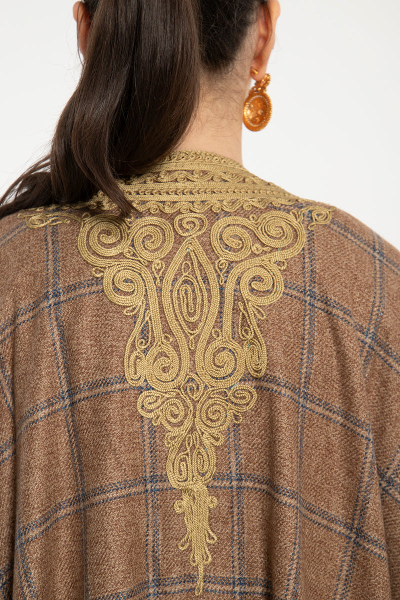 Cashmere Light Brown & Gold Abaya