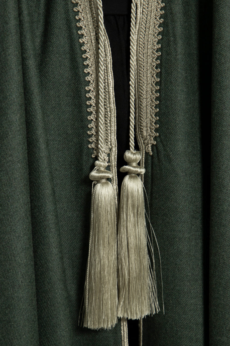 Wool & Cashmere Green Poncho