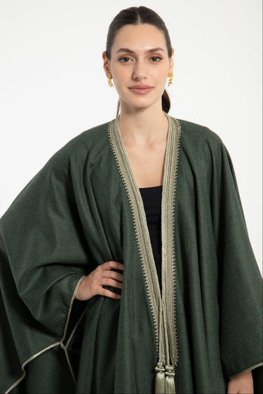 Wool & Cashmere Green Poncho