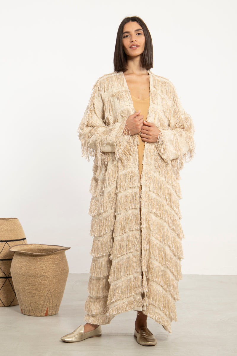 Tilal Cotton Fringes Coat