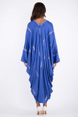 Cartage Silk Royal Blue Silver Tareq Dress