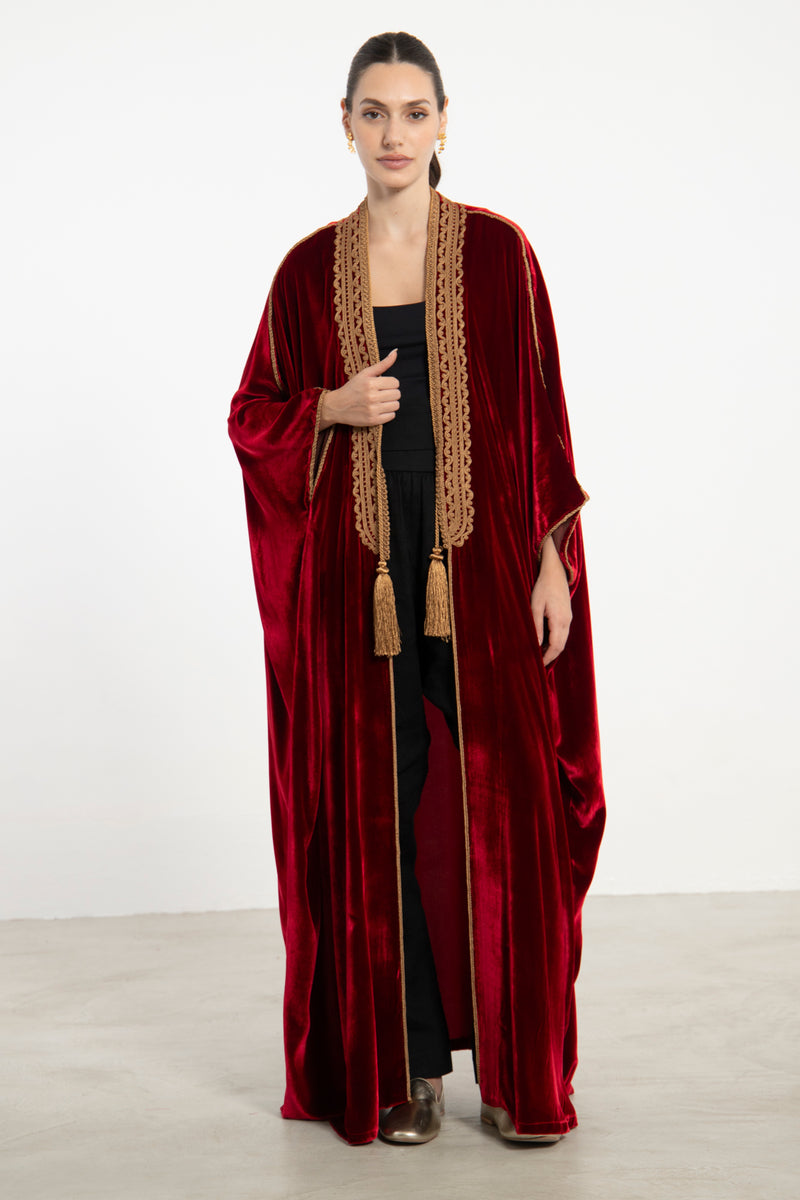 Classic Velvet Red Abaya